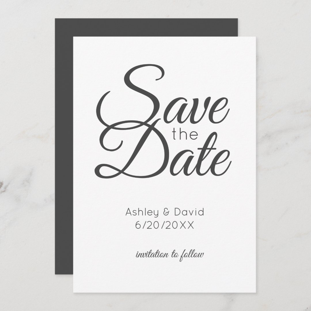 Minimalist Classic Elegant Save the Date Card | Zazzle