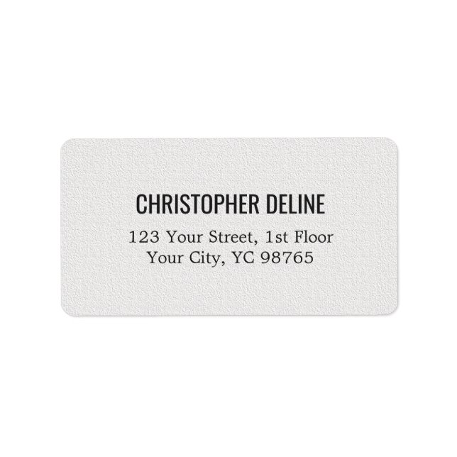 Minimalist Classic Elegant Texture White Label (Front)