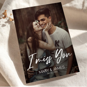 Minimalist classic funny I miss you modern photo Postcard