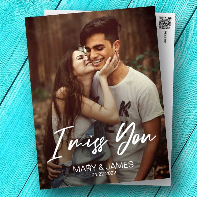 Minimalist classic funny I miss you modern photo Postcard (Creator Uploaded)