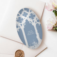 Minimalist Classic Gothic Architecture Pale Blue
