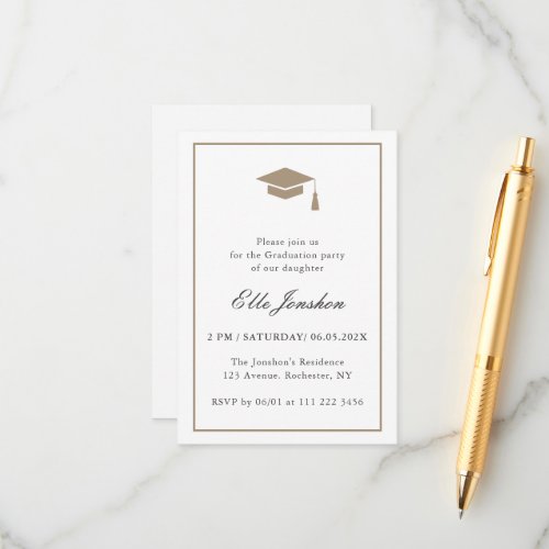 Minimalist Classic Graduation Invitation