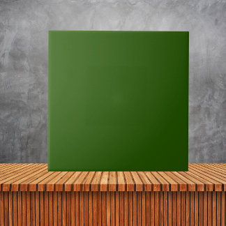 Minimalist Classic Green Solid Color #245501 Ceramic Tile