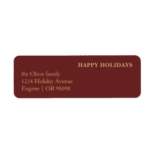 Minimalist Classic Holiday Red Return Address Label