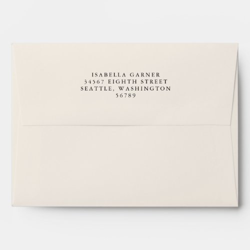 Minimalist Classic Ivory Cream Return Address Envelope