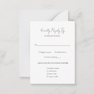 Minimalist Classic Mini Wedding RSVP Card
