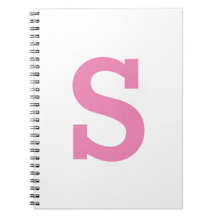 Minimalist Classic Modern Pink Initial Letter Notebook