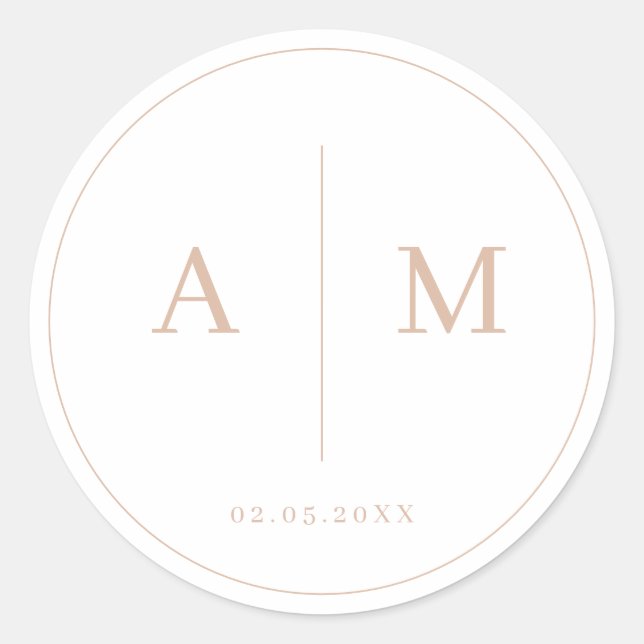 Minimalist  classic round sticker (Front)
