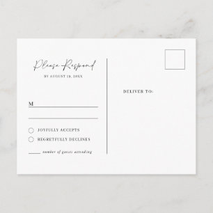 Minimalist classic rsvp postcard