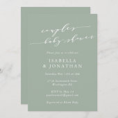 Minimalist Classic Sage Green Couples Baby Shower Invitation (Front/Back)