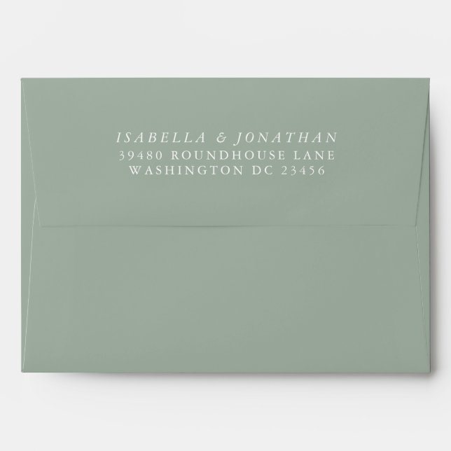 Minimalist Classic Sage Matching Return Address Envelope (Back (Top Flap))