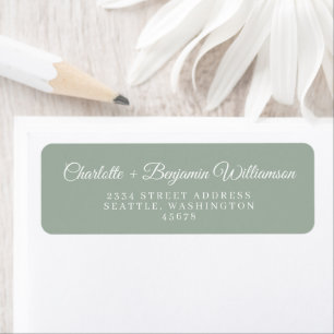 Minimalist Classic Script Sage Return Address Label