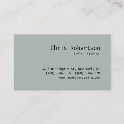 Minimalist Classic Trendy Ash Gray Business Card