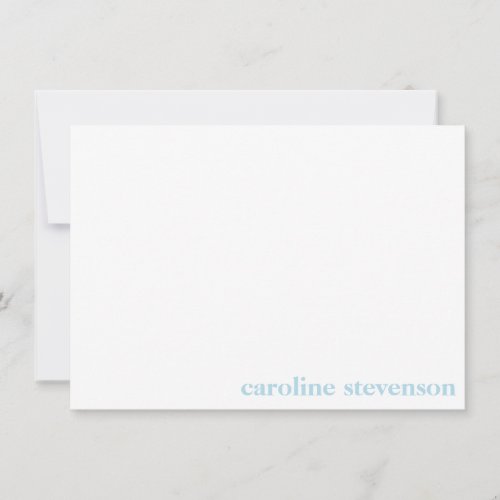 Minimalist Classic Typography Custom Pastel Blue Note Card