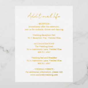 Minimalist Classic Wedding Foil Enclosure Card