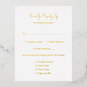 Minimalist Classic Wedding Foil RSVP Card
