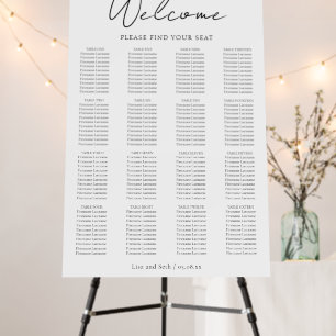 Minimalist Classic Wedding Seating Chart Foam Board