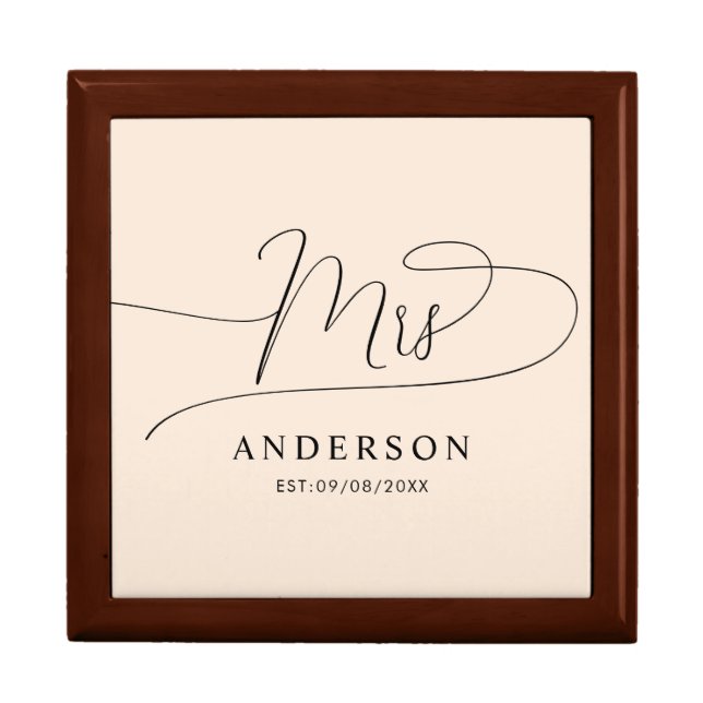 minimalist classic Wooden Jewelry Keepsake Box  (Front)