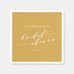 Minimalist Classic Yellow Bridal Shower Custom Napkins