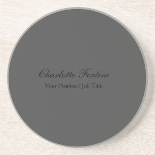 Minimalist Classical Handwriting Script Name Coaster