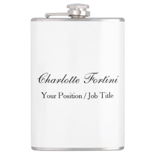 Minimalist Classical Handwriting Script Name Flask
