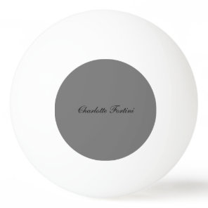 Minimalist Classical Handwriting Script Name Grey Ping Pong Ball