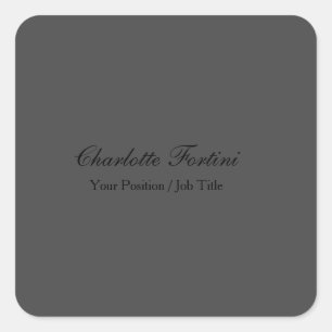 Minimalist Classical Handwriting Script Name Square Sticker