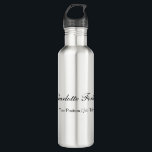 Minimalist Classical Handwriting Script Name Stainless Steel Water Bottle<br><div class="desc">This template can be customized to meet all professional occupations.</div>