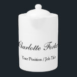 Minimalist Classical Handwriting Script Name Teapot<br><div class="desc">This template can be customized to meet all professional occupations.</div>