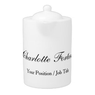 Minimalist Classical Handwriting Script Name Teapot
