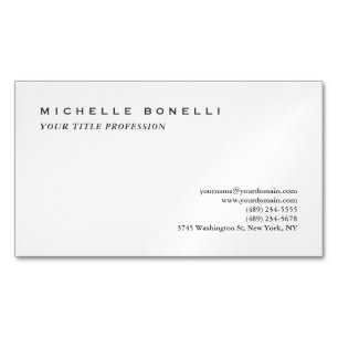 Minimalist Classical Plain Professional Business Card Magnet