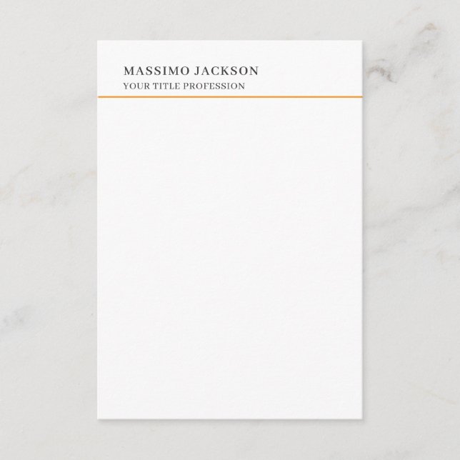 Minimalist Classical Plain Professional Enclosure Card (Front)
