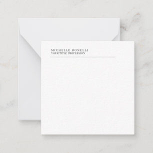 Minimalist Classical Plain Professional Own Name Note Card