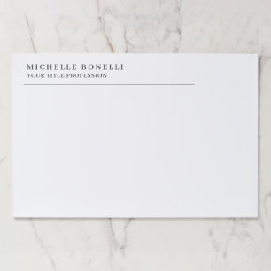 Minimalist Classical Plain Professional Own Name Paper Pad