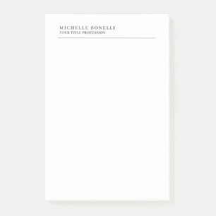Minimalist Classical Plain Professional Own Name Post-it Notes