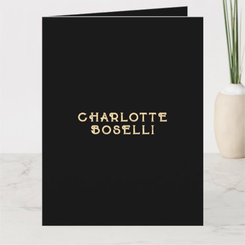Minimalist Classical Professional Black Gold Color Card