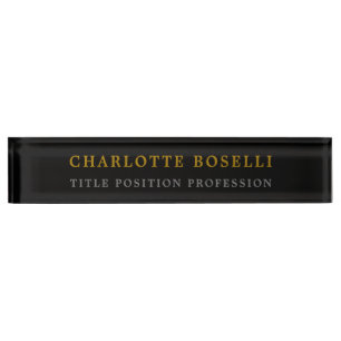 Minimalist Classical Professional Black Gold Color Desk Name Plate