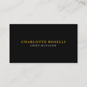 Minimalist Classical Professional Black Gold Color Enclosure Card