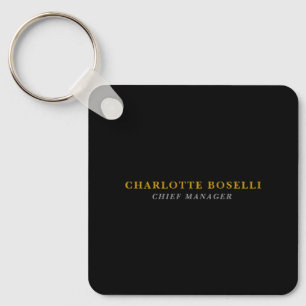 Minimalist Classical Professional Black Gold Color Keychain
