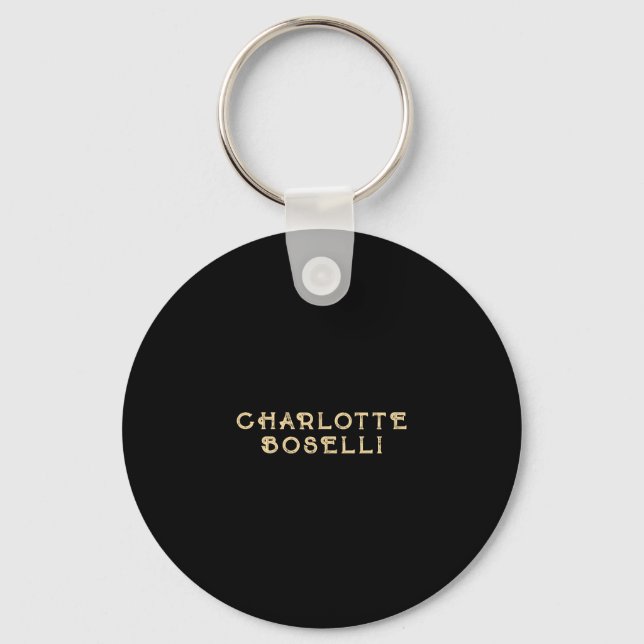 Minimalist Classical Professional Black Gold Color Keychain (Front)