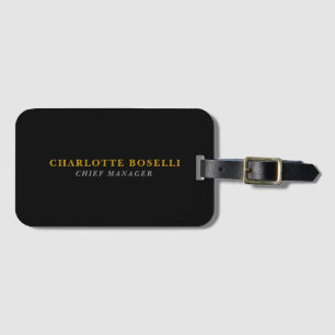 Minimalist Classical Professional Black Gold Color Luggage Tag