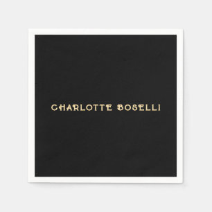 Minimalist Classical Professional Black Gold Color Napkins