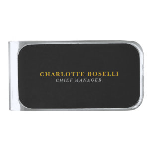 Minimalist Classical Professional Black Gold Color Silver Finish Money Clip