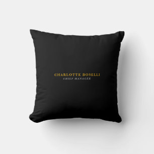 Minimalist Classical Professional Black Gold Color Throw Pillow