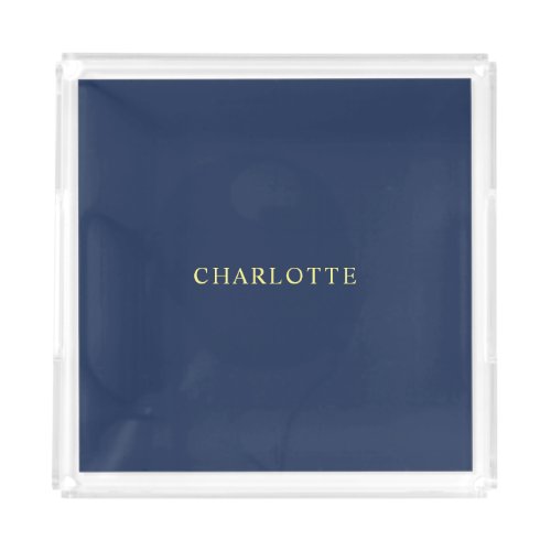 Minimalist Classical Professional Blue Color Name Acrylic Tray
