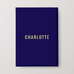 Minimalist Classical Professional Blue Color Name Button