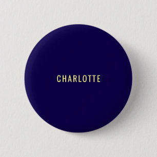 Minimalist Classical Professional Blue Color Name Button