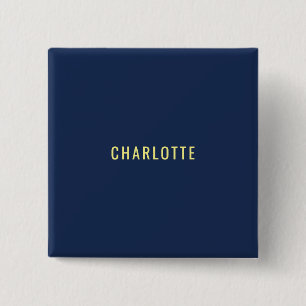 Minimalist Classical Professional Blue Color Name Button
