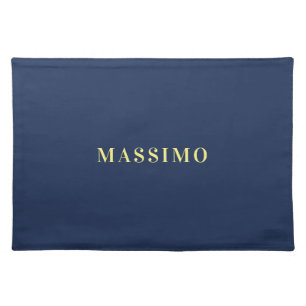 Minimalist Classical Professional Blue Color Name Cloth Placemat