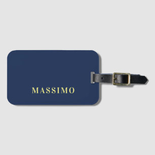 Minimalist Classical Professional Blue Color Name Luggage Tag